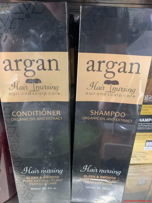 CẶP DẦU GỘI XẢ HAIR NURSING ARGAN OIL DÀNH CHO TÓC HƯ TỔN 900ML x 2