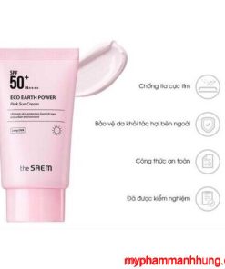 Kem chống nắng Vật Lý The Saem Eco Earth Power Pink Sun Cream Hàn Quốc