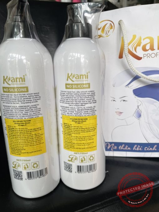 CẶP DẦU GỘI XẢ COLLAGEN KHÔNG CHỨA SILICONE KAMI 750ML X2