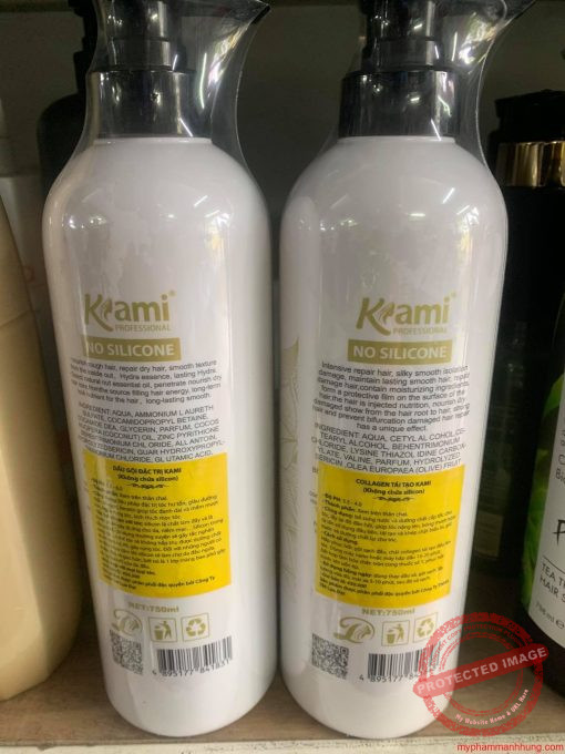 CẶP DẦU GỘI XẢ COLLAGEN KHÔNG CHỨA SILICONE KAMI 750ML X2