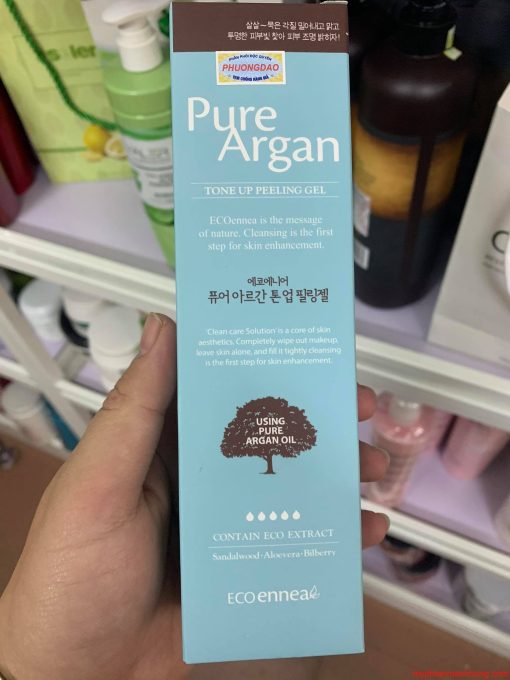 Gel tẩy da chết tinh dầu Argan Welcos Pure Tone Up Hàn Quốc 120g