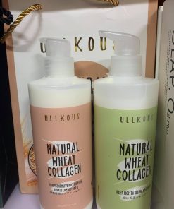 Cặp dầu gội xả ULLKOUS Natural Wheat Collagen 500ML x2