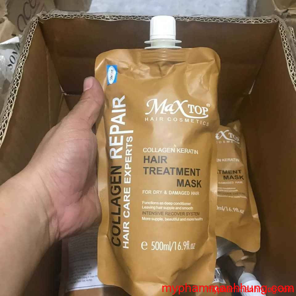 Hấp Túi Collagen Maxtop Hair Mask 500ml - Mỹ Phẩm Tóc Hải Phòng - Mạnh Hùng
