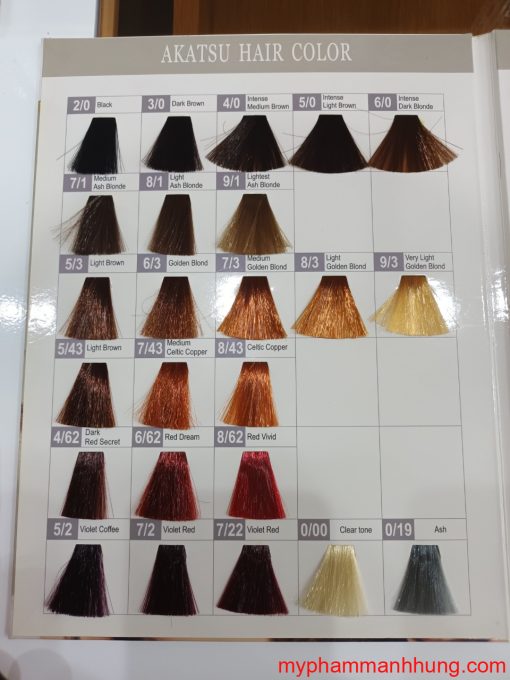Kem nhuộm tóc Akatsu là lựa chọn hoàn hảo để thay đổi màu tóc của bạn một cách an toàn và tiện lợi. Với sự đa dạng của bảng màu và chất lượng sản phẩm, bạn sẽ không bao giờ phải lo lắng về tóc hư tổn.
