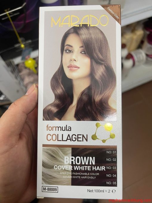 Kem nhuộm tóc phủ bạc Collagen Marado 100ml x2