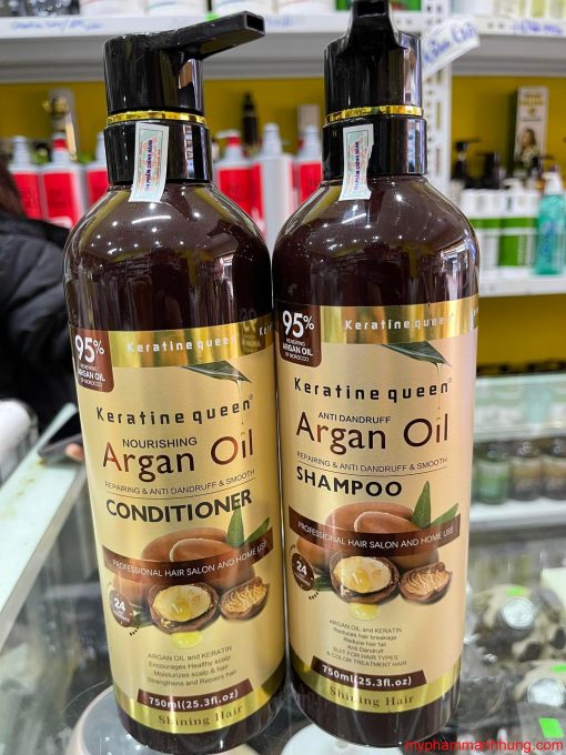 Cặp dầu gội xả Keratine Queen Argan Oil 750ml x2