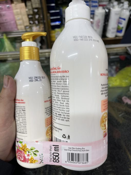 Sữa Tắm Dưỡng Thể Sữa Ong Chúa Hoa Hồng Purite 850ml + 250ml