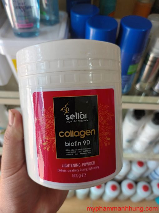 Bột Tẩy Bóc Rửa Màu Phục Hồi Collagen Biotin 9D Seliar 500g