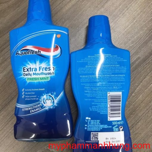 Nước súc miệng Aquafresh Fresh Mint trắng răng 500ml