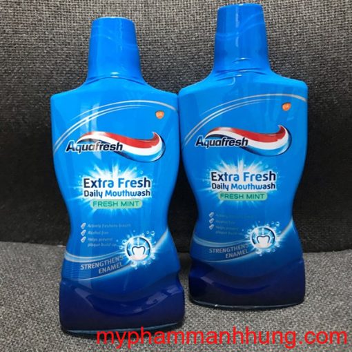 Nước súc miệng Aquafresh Fresh Mint trắng răng 500ml