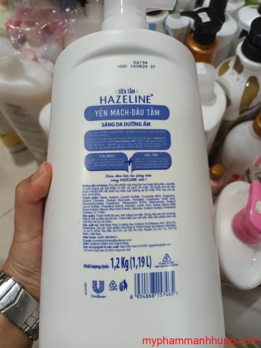 Sữa Tắm Dưỡng Sáng Da Yến Mạch Dâu Tằm Hazeline 1200ml