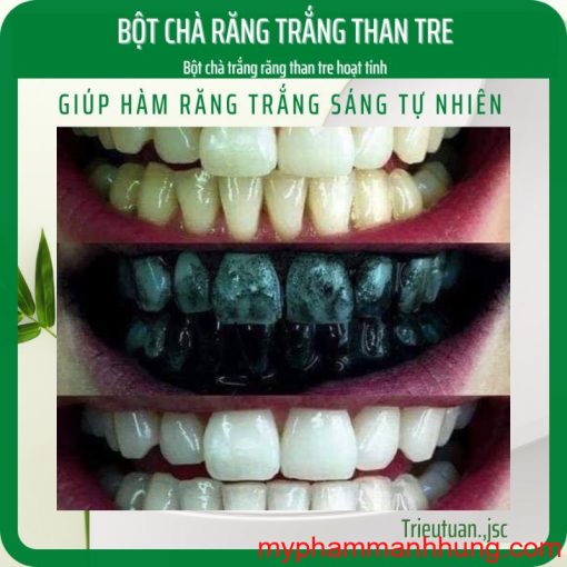 Bột chà trắng răng Than tre hoạt tính Bambucha