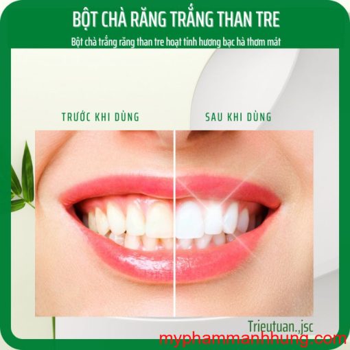 Bột chà trắng răng Than tre hoạt tính Bambucha