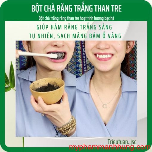 Bột chà trắng răng Than tre hoạt tính Bambucha