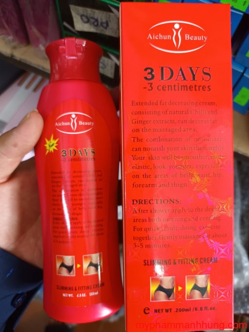 Kem tan mỡ ớt gừng 3 Days 3cm Aichun Beauty 200ml