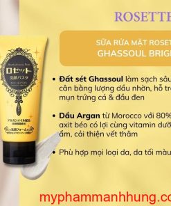 Sữa Rửa Mặt Làm Sáng Da Rosette Face Wash Pasta Ghassoul Bright 120g