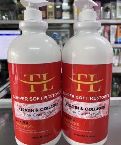 Cặp Dầu Gội Xả Phục Hồi Mềm Mượt TL Keratin Collagen 2000ml x2