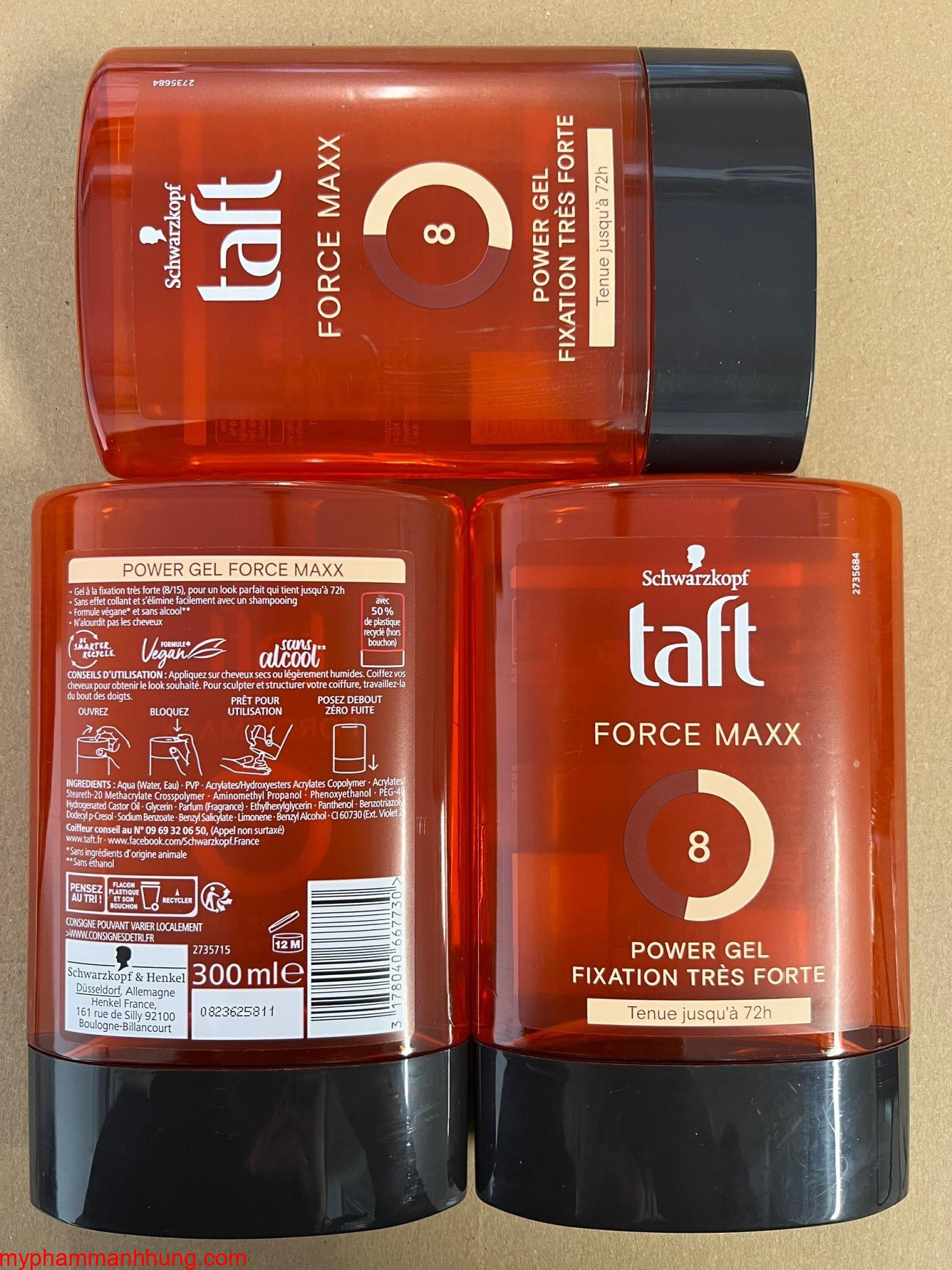 Gel Vuốt Tóc Schwarzkopf Taft Force Maxx Power Gel 72H 300Ml - Mỹ Phẩm Tóc  Hải Phòng - Mạnh Hùng