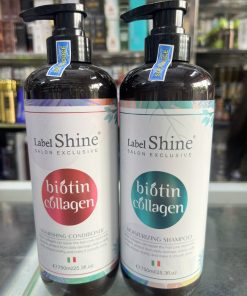 Cặp Dầu Gội Xả Mềm Mượt Biotin Collagen Label Shine 750ml x2