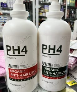 Cặp Dầu Gội Xả Chống Gàu Và Gãy Rụng PH4 Collagen Organic 2000ml x2
